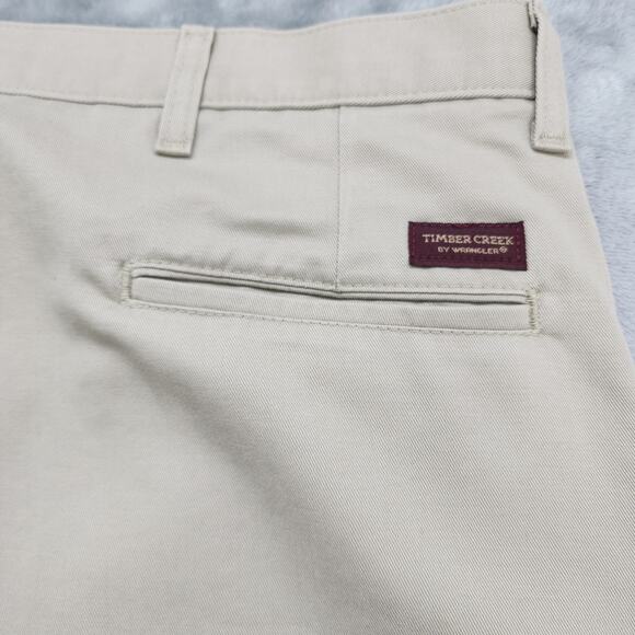 Timbercreek by Wrangler Pants Mens 40 X 32 Tan Flat Front Chino Cotton Office - Picture 3 of 10